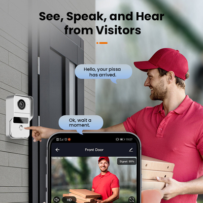 L'interphone visuel sans fil de sonnette d'IP de téléphone de porte de WIFI 1080P a câblé la vision nocturne de caméra