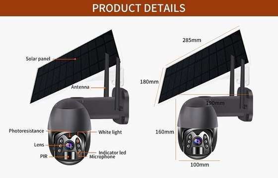 Mini caméra de sécurité en ligne 4G Smart Home Caméra de sécurité en ligne Charge solaire intégrée à une batterie au lithium
