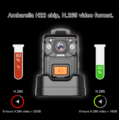 Prend en charge un enregistreur vidéo de corps MINI hautement IP67 imperméable à l'eau H22 et EIS Anti Shake