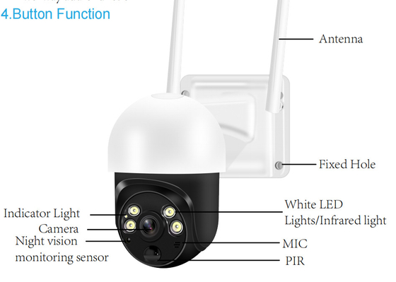 Tuya Wifi Caméra à batterie solaire Sécurité 4G PTZ Caméra pour la cour intérieure extérieure