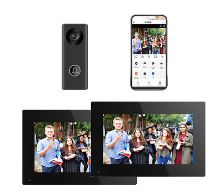 Tout noir WIFI sonnette vidéo avec 166° grand angle visuel carte SD enregistrement et détection de mouvement
