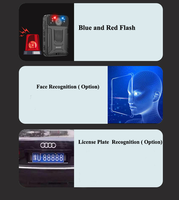 AI reconnaissance faciale plaque d'immatriculation bodycam garde de sécurité GPS stockage vidéo en direct 32GB 128GB 256GB H.264/H.265
