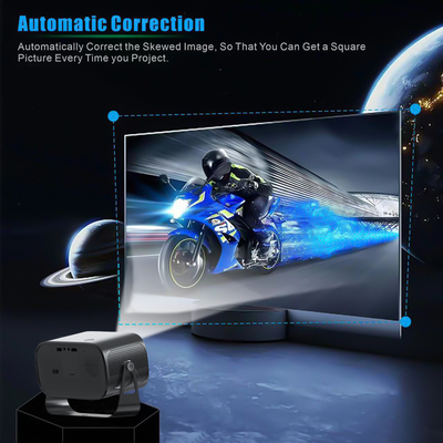 BT 5.0 Mini projecteur portable Bluetooth avec réglage multi-angle, correction de la clé et puce d'affichage de la source lumineuse LED