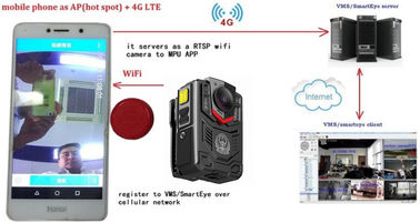 Caméra 1080 imperméable de corps de vision nocturne de P 3600 Mah Battery With écran de 2 pouces