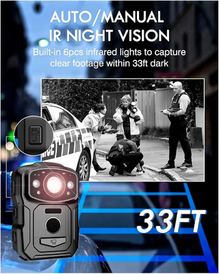 Résolution 4K IP68 Wifi Caméras portées sur le corps H.264/H.265 Codage vidéo avec NFC et système Android 10