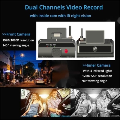 Boîte noire de 2K HD 4 canaux AI Dashcam Véhicule DVR avec ADAS DSM 4G SOS GPS