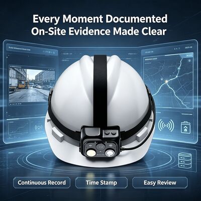 Caméra de casque de sécurité avec objectif fixe de 1,9 mm et objectif secondaire autofocus de 8 mégapixels pour une utilisation industrielle et de construction polyvalente