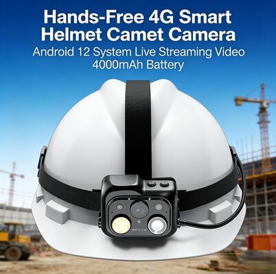 Caméra de casque de sécurité avec objectif fixe de 1,9 mm et objectif secondaire autofocus de 8 mégapixels pour une utilisation industrielle et de construction polyvalente