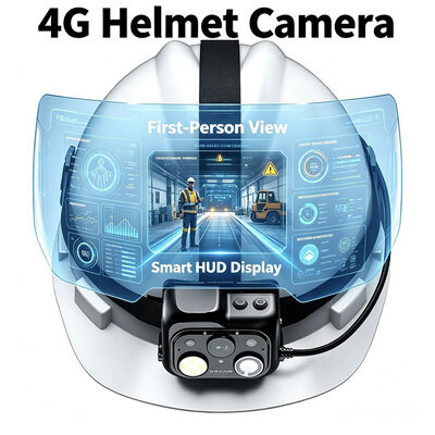 Caméra de casque vidéo en direct Onvif Rtsp WiFi 4G avec lampe LED et VMS
