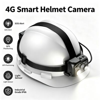 Caméra de casque de sécurité avec écran tactile IPS de 2 pouces et caméra principale de vision nocturne Starlight pour une vidéo supérieure