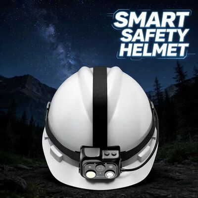 Caméra de casque de sécurité avec carte nano SIM Options de stockage de carte TF Lumière LED et prise en charge de l'interphone PTT en grappe et des algorithmes d'IA
