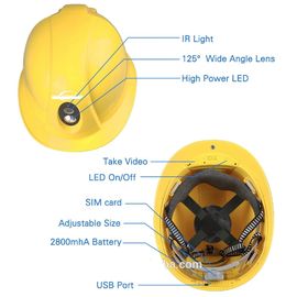 Caméra portable imperméable de casque de sécurité IP67 4G avec le téléchargement en temps réel des données 1080P