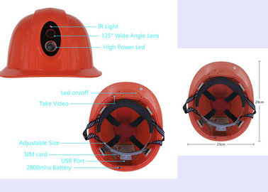Caméra principale dure de casque de sécurité de chapeau avec le temps réel 1080P audio bi-directionnel de soutiens de lampe-torche