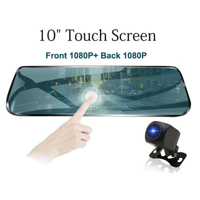 Contact de 10 pouces coulant la caméra 1080P de tiret de voiture de miroir de vue arrière