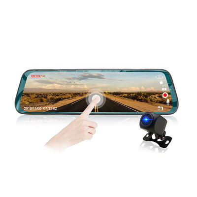 Contact de 10 pouces coulant la caméra 1080P de tiret de voiture de miroir de vue arrière