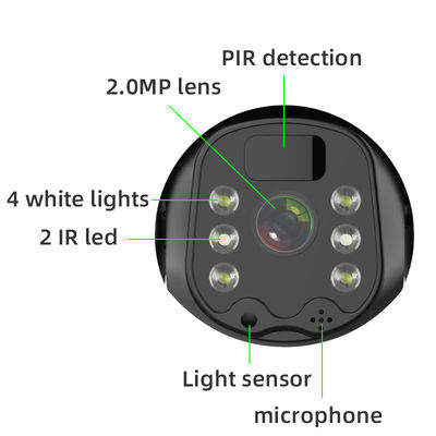 Caméra extérieure 2MP de la batterie PTZ WIFI de l'interphone 4W 18650