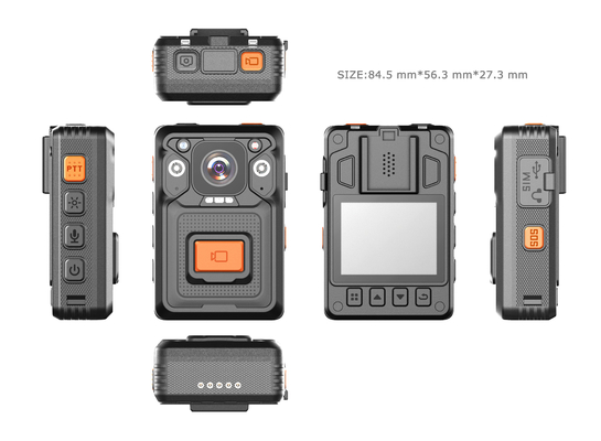 la caméra H22 de corps de police de 4G AES256 ébrèchent H.265 2 pouce TFT LCD FDD LTE WCDMA GPRS