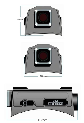 noyau de la lentille 1080P H.265 4 de caméra de casque de sécurité 4G double pour tactique militaire