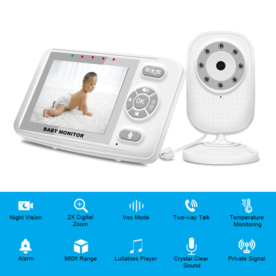 3,5 taux de transmission vidéo sans fil du moniteur 15FPS de bébé de pouce 2.4G