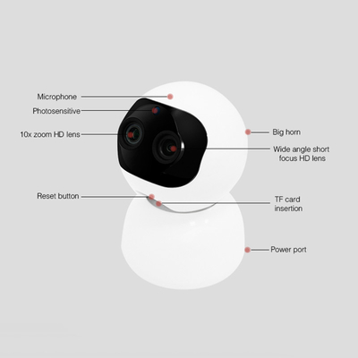 Caméra bi-directionnelle d'IP de l'interphone 1080P PTZ WIFI de voix de vidéo surveillance binoculaire de PTZ