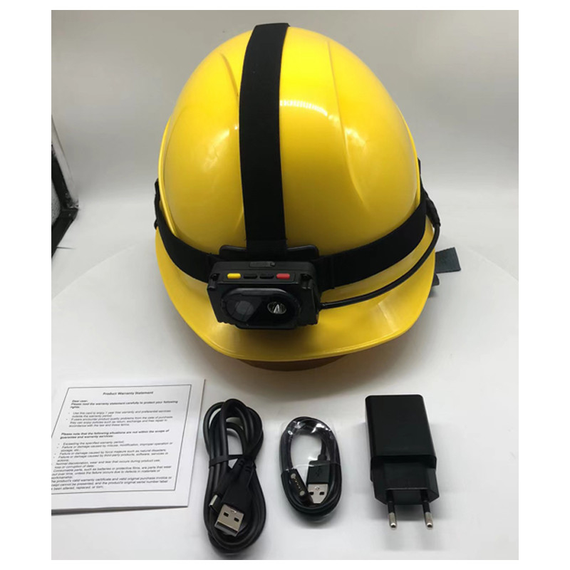 Vidéo en direct 4G Caméra de casque de sécurité intelligente imperméable à l'eau IP67 BT4.2 Enregistrement vidéo 256kbps-8Mbps