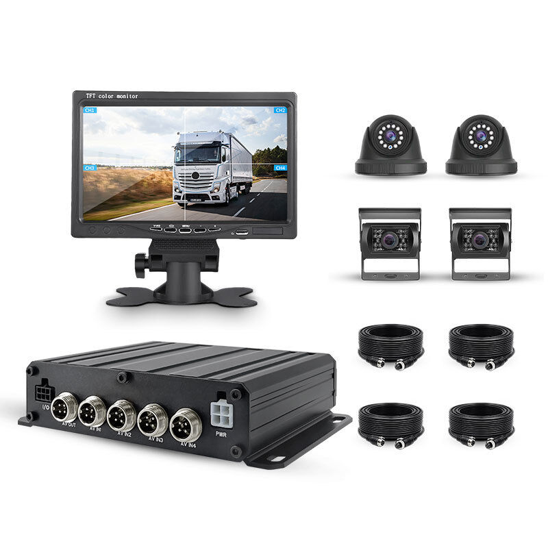 4CH H.265 HDD Carte SD 4G DVR mobile MDVR GPS 7 pouces Affichage Écran Dashcam